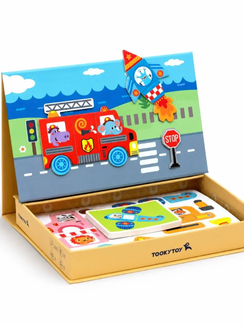 Montessori Magnetic Transportation Matching Toy Cars Trucks Kids Learning Game